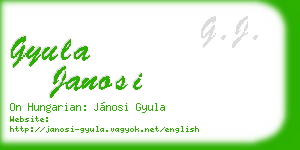 gyula janosi business card